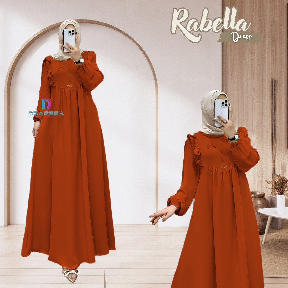 Rabella Dress Gamis Polos Wanita Simpel Elegan Crinkle Premium / Gamis kondangan