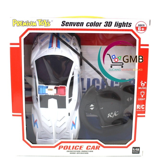 Mainan Mobil Rc Polisi Ada Lampu Dan Musik Menyala Mobilan  Anak Laki PR17367