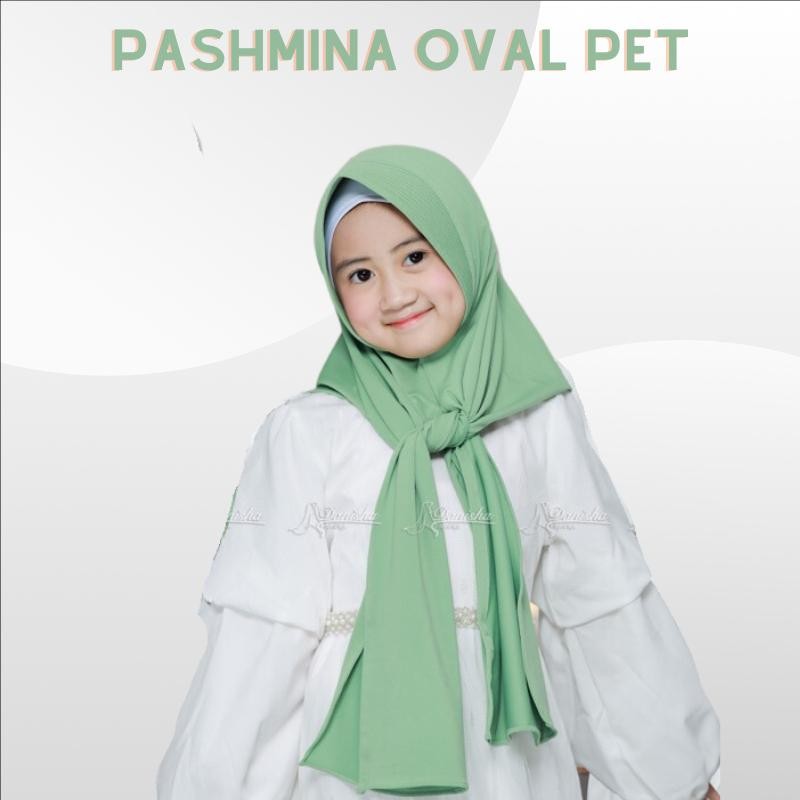Jilbab Aqila Pashmina Instan Oval Pet Anak Jersey Premium - Kerudung Sekolah Nyaman - Variasi, Musli