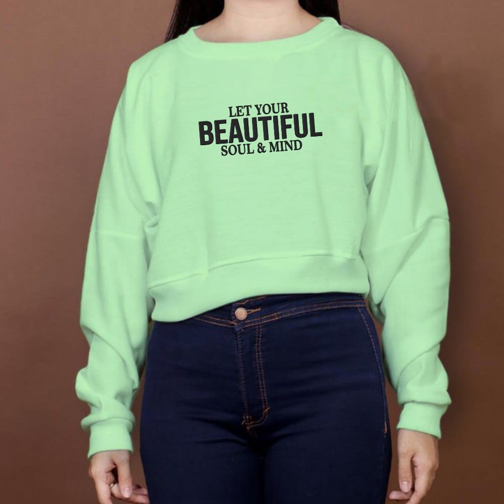 SWEATER BAJU FASHION OOTD WANITA LENGAN PANJANG KAOS CEWEK DEWASA LET YOUR BEAUTIFUL CROP JUMBO OVER