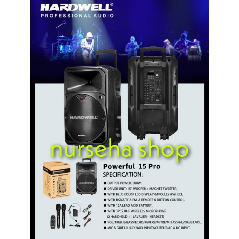 speaker Aktif Portable Hardwell 15 inch powerfull 15 pro