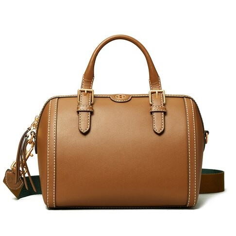 VS Tas Tory Burch 83057 T Monogram Leather Barrel Moose Vvv