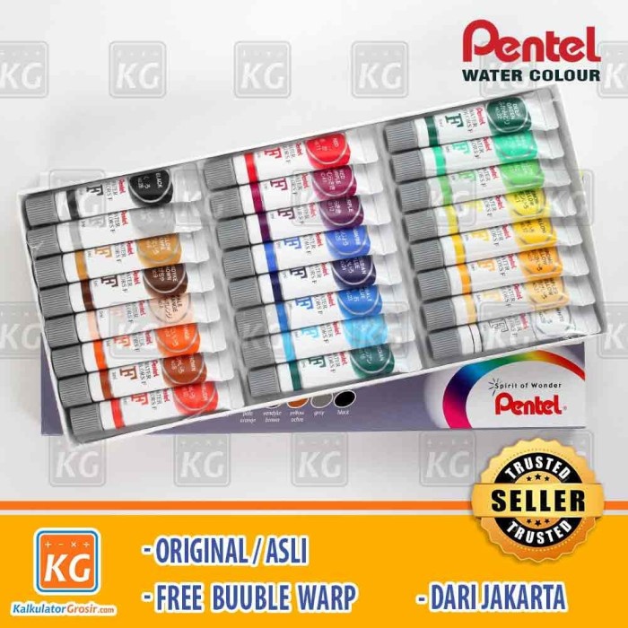 

24 warna Cat Air PENTEL WFRS 24 Water colour art color arts