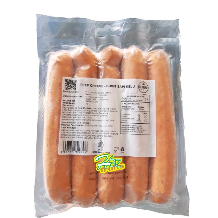 

El Primo Beef Cheese Sausage | Sosis Sapi Keju 1Kg