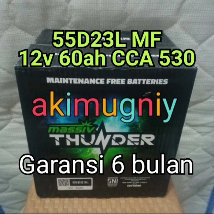 aki 55d23 aki kering 12v 60ah mf massiv thunder