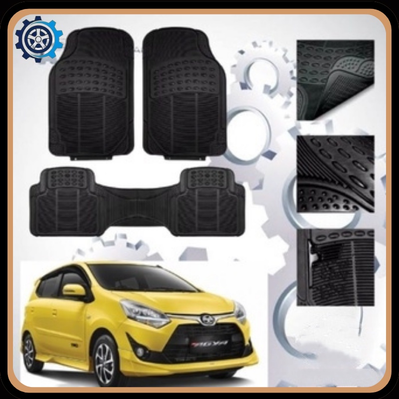 3pcs Karpet Mobil Avanza Universal Car Mats Karpet Mobil Universal Car Floor Mats Karet Tebal Karpet Mobil Karet Hitam Universal 【Leleh】