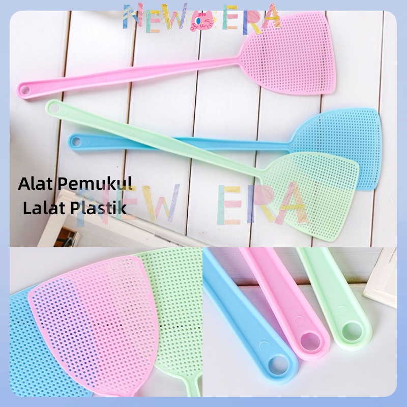 8PCS Mall Alat Pemukul Lalat Plastik Pegangan Panjang Jaring Tahan Lama Pemukul Lalat