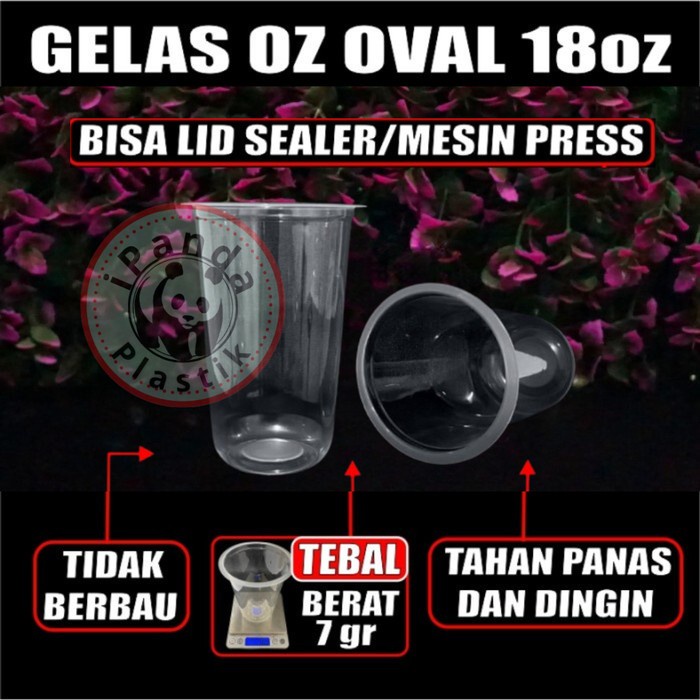 Gelas Plastik 18 oz - Cup oval Bulat - gelas cup oval 18 oz murah