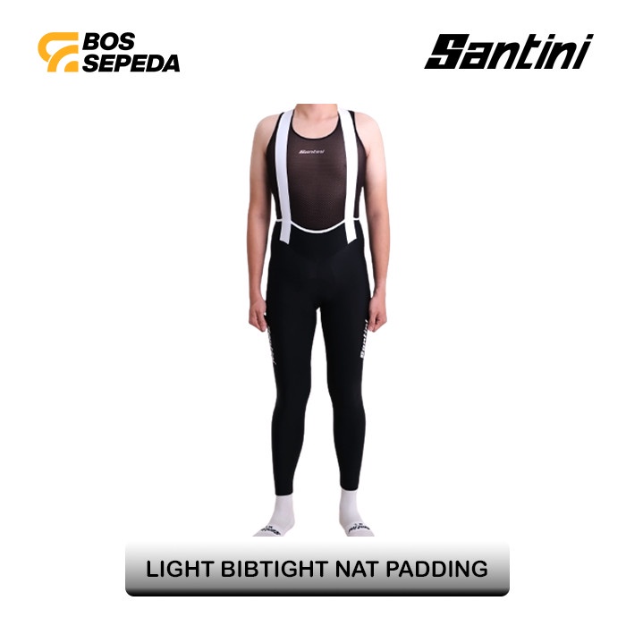 SANTINI LIGHT BIBTIGHT FOR MAN NAT PADDING BLACK