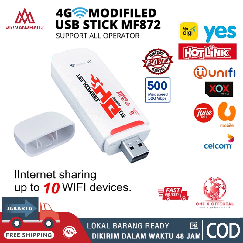 Modem WIFI 4g All Operator 500 Mbps Modem Mifi 4G LTE Modem WIFI Travel USB Mobile WIFI Support 10 Devices COD [Ready Stock] Modem Mifi