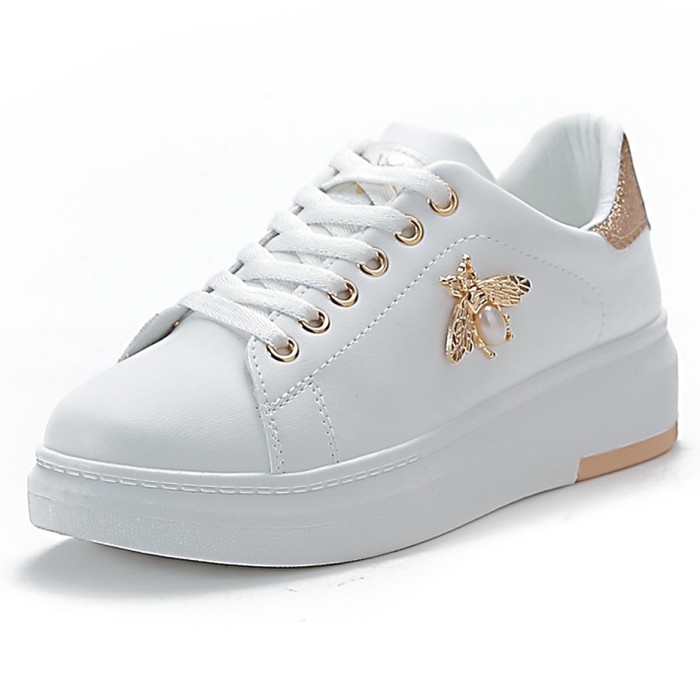 [PROMO] Sepatu Sneakers Wanita Putih Lebah Dua Warna untuk Wanita / Sneakers Wanita Viral Korean Sty