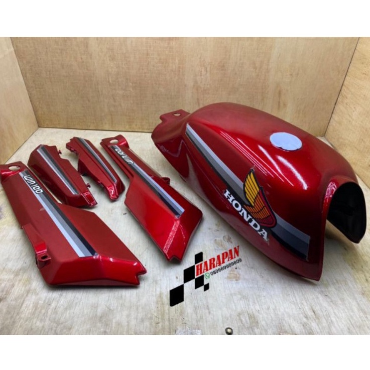 Tangki Honda Win 100 WIN100 Merah import - BODY SET TANGKI WIN 100 MAROON SET STRIPING