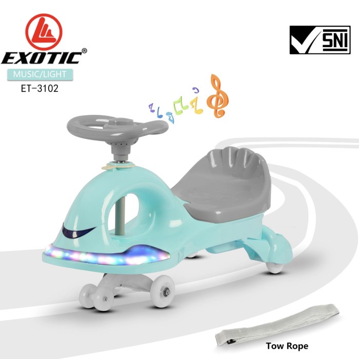 Mainan Swing Car Ride On Exotic ET-3102 ET 3102 ET3102 Music/Light - Biru