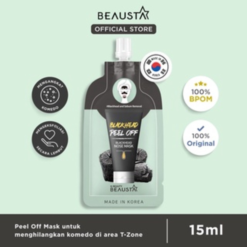 BEAUSTA Blackhead Nose Mask (15ml ) - Masker untuk komedo membandel di area T-zone