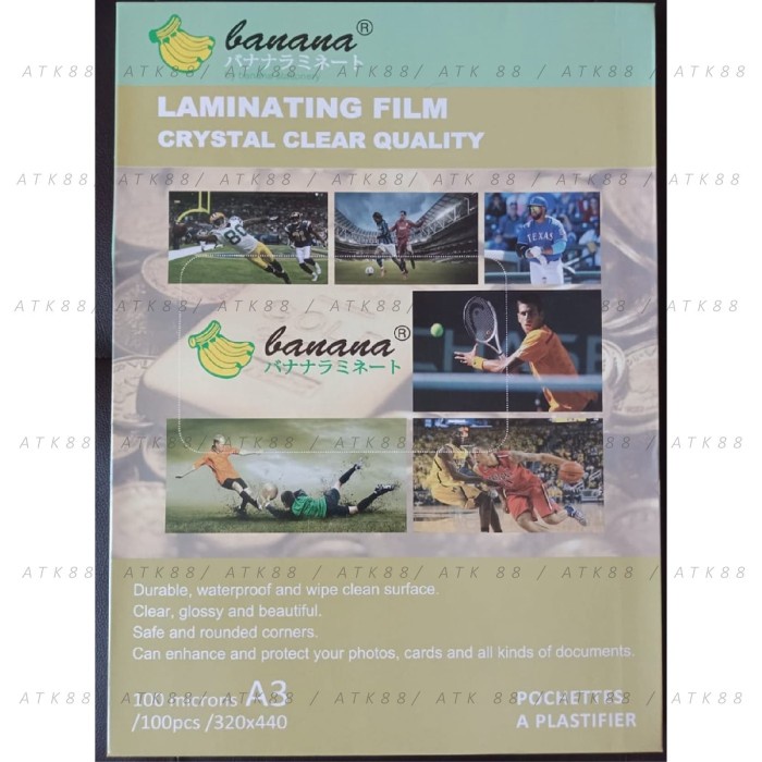

plastik laminating A3 banana 1 pak isi 100 pcs