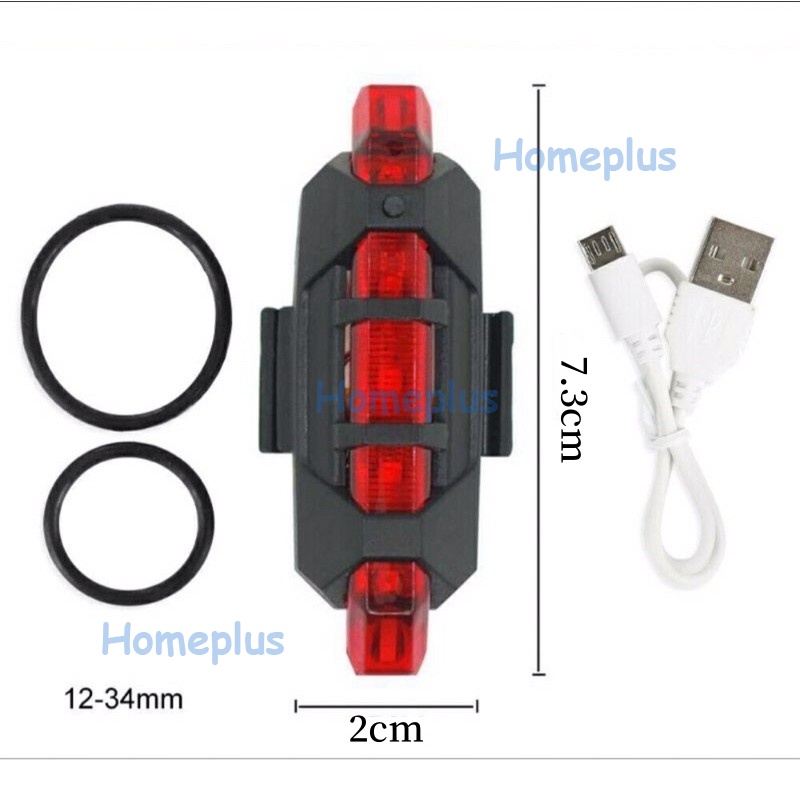 HomePlus Lampu Belakang Sepeda Led Usb Rechargeable USB rechargeable bicycle riding equipment warning light Anti Air Lampu Sepeda Led Charger