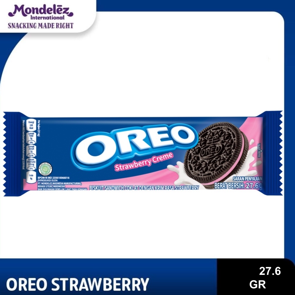 

Oreo Buskuit krim Strawberry 27.6gr ORIGINAL