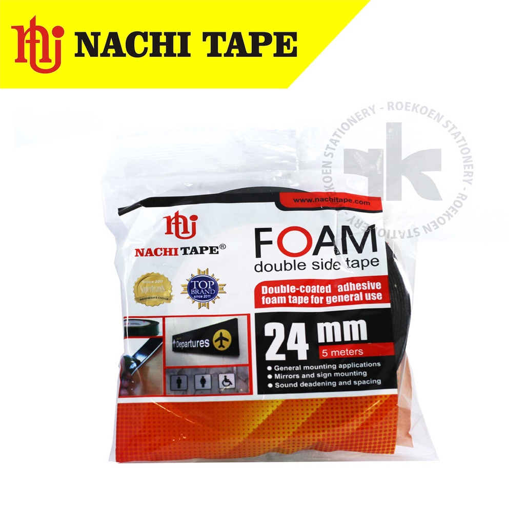 

Nachi Isolasi Bolak Balik Foam 1"x5M / 24mm x 5 meter (Core Besar)