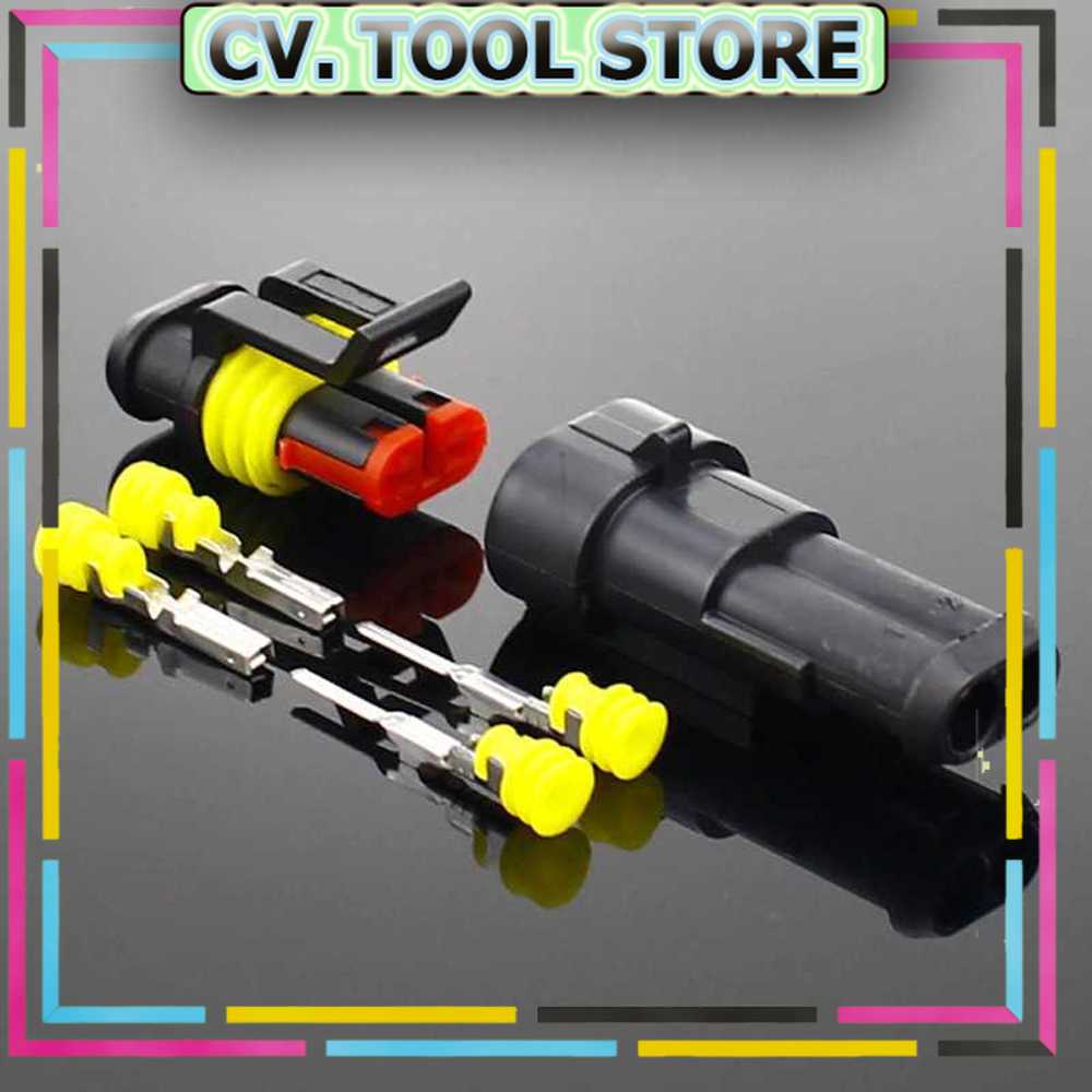 TOOL STORE - ELECAPITAL 2 Pin Way AMP Super Seal Waterproof Wire Connector Plug - H182