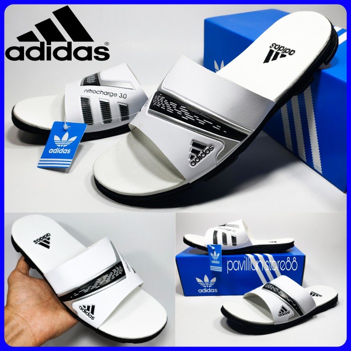 DRB sandal pria adidas nitrocharge 3.0 - sandal casual - sandal slop pria - Putih, 43