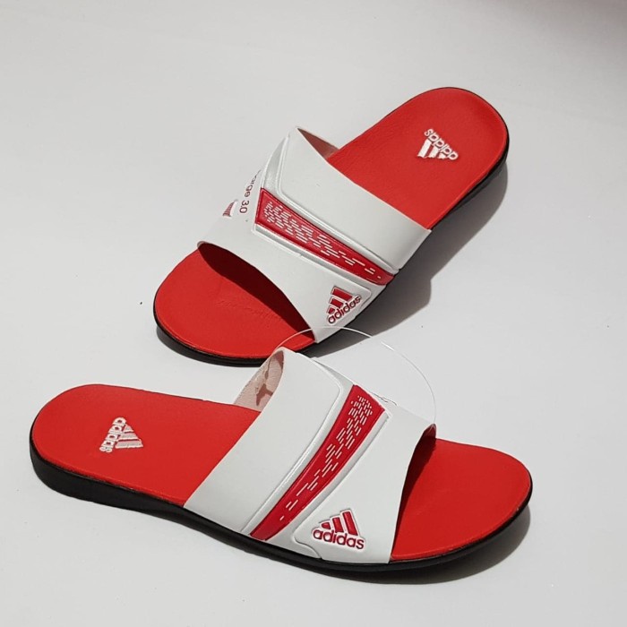 DRB SANDAL PRIA / SANDAL SLOP / SANDAL KULIT - PUTIH MERAH, 39