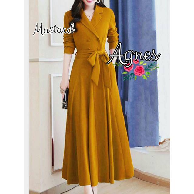 LONGDRESS RANIA AGNES DRESS WANITA SIMPLE TERBARU