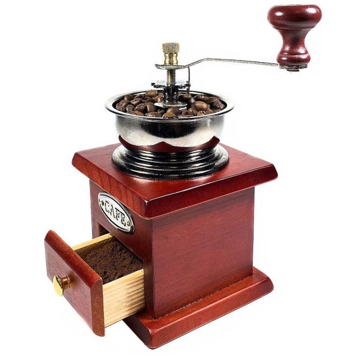 [Gemli]Alat Penggiling Biji Kopi Manual Tangan Coffee Grinders Kayu Retro old