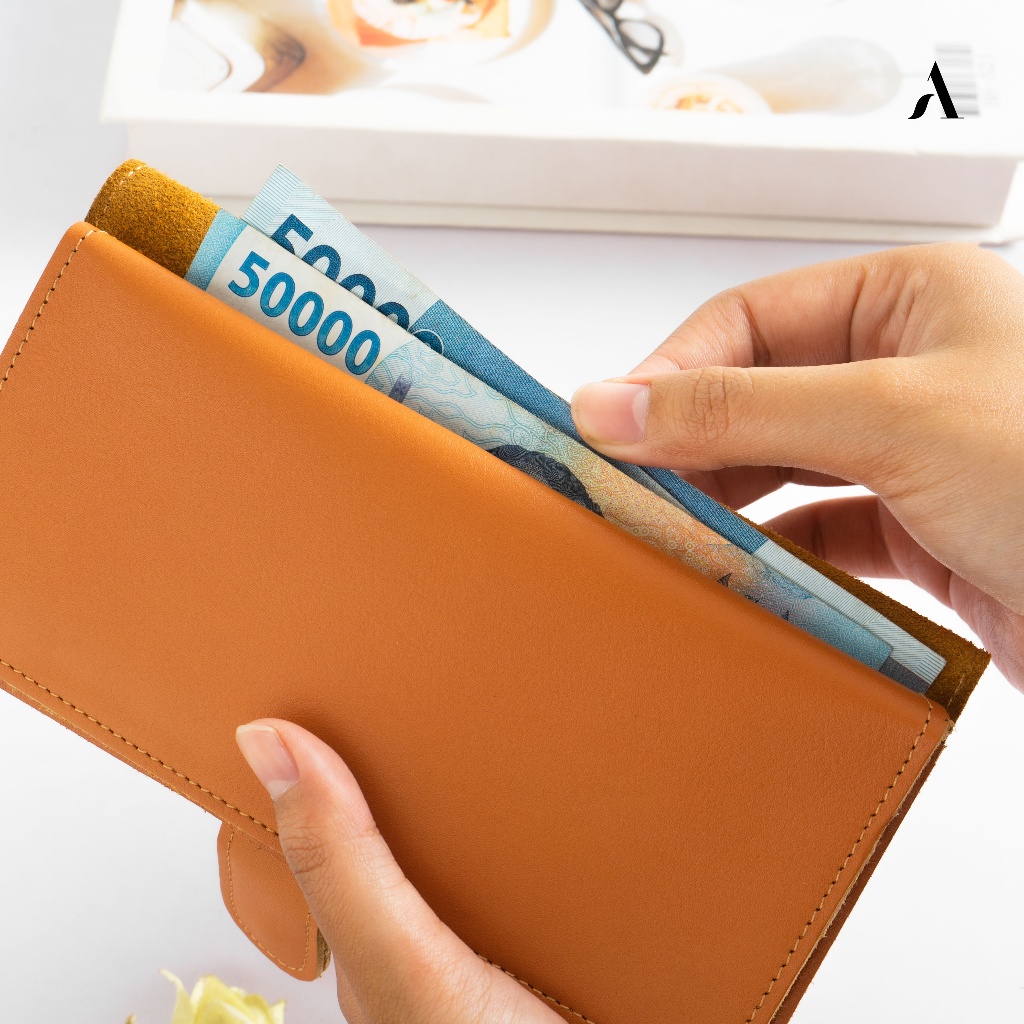 Alona Leather Dompet Panjang Wanita Alona Evelyn Asli Kulit Sapi Premium Kekinian
