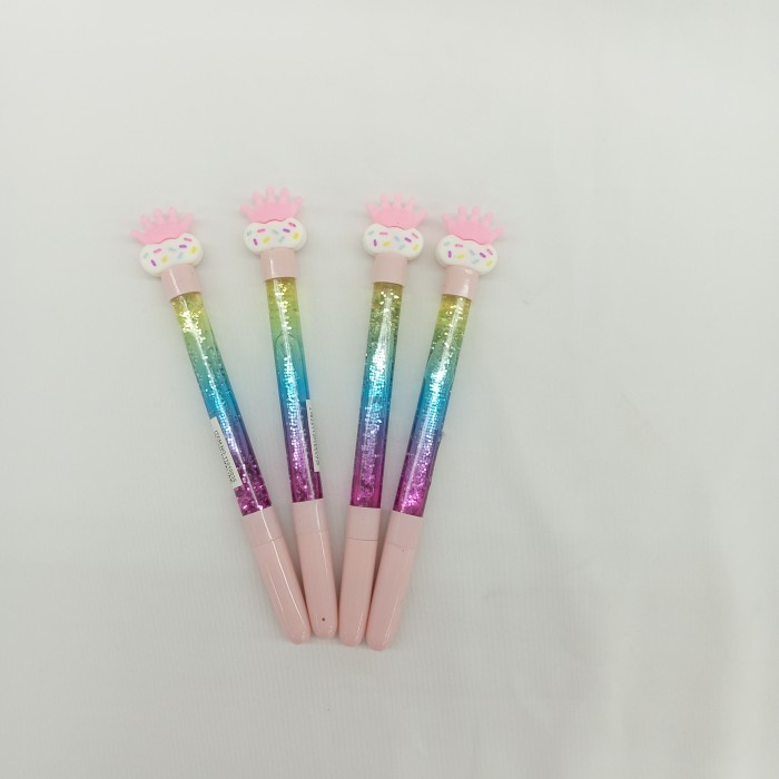 

Pena Gel Glitter Mahkota Peri Tinta Hitam/Pulpen Karakter Lucu Unik