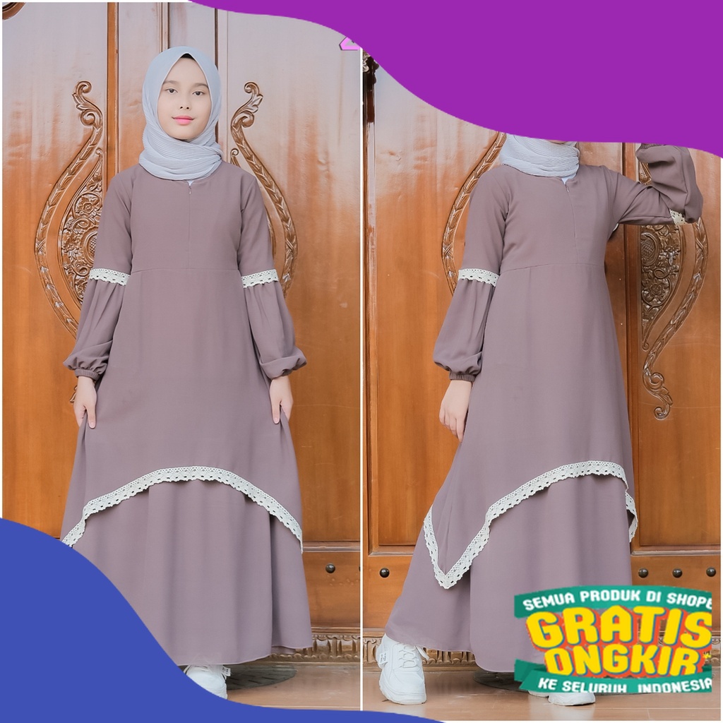 Gamis Malaysia Renda Anak Ori Zafirah Kids/ Kuaitas bagus