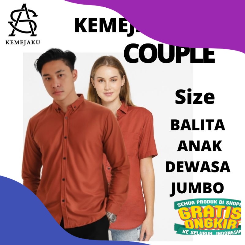 Kemeja polos warna teracota teracotta kemeja pria teracota kemeja wanita teracota/ Spesial Best