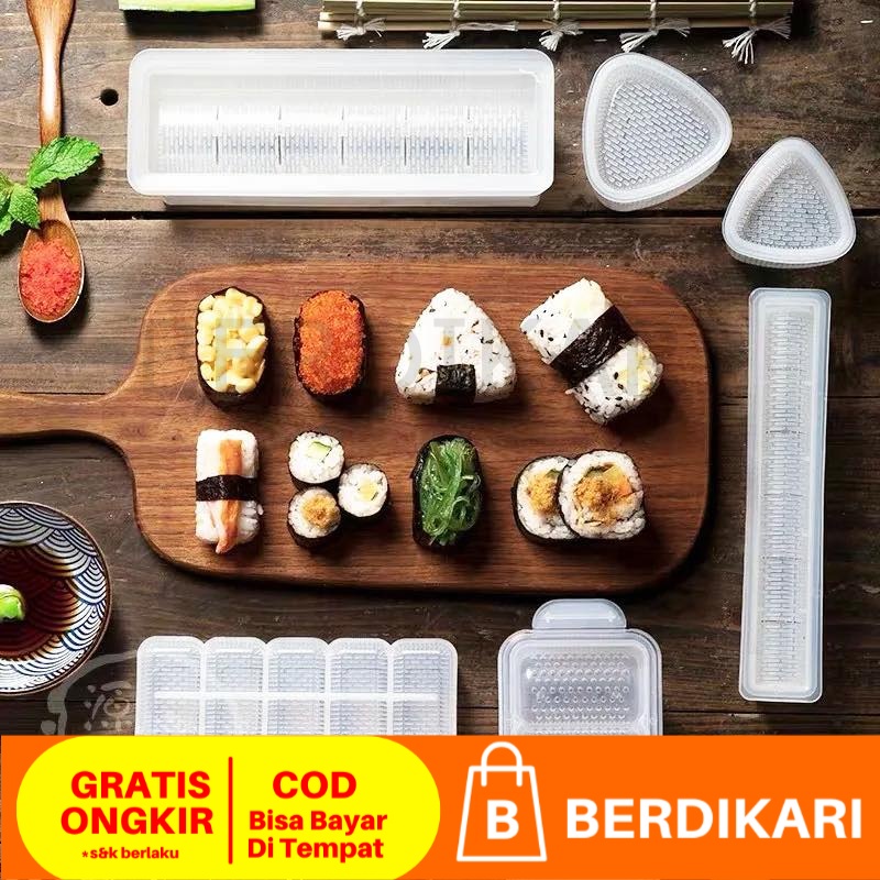 Berdikari Cetakan Sushi Kimbab Persegi Panjang Onigiri / Cetakan Onigiri Sushi Kimbab ORI Jepang Sus