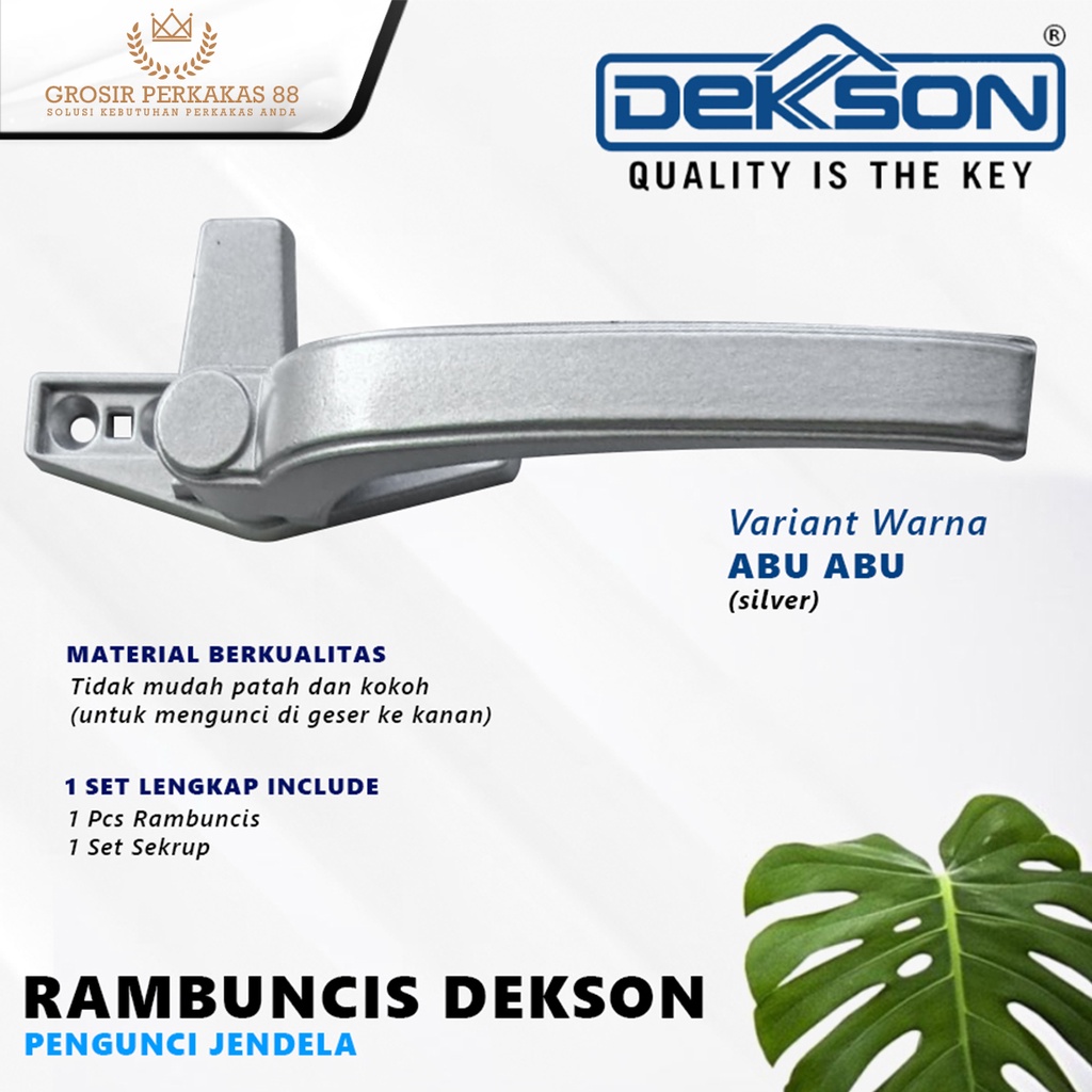 Rambuncis Grendel Jendela Pengunci Aluminium Dekson