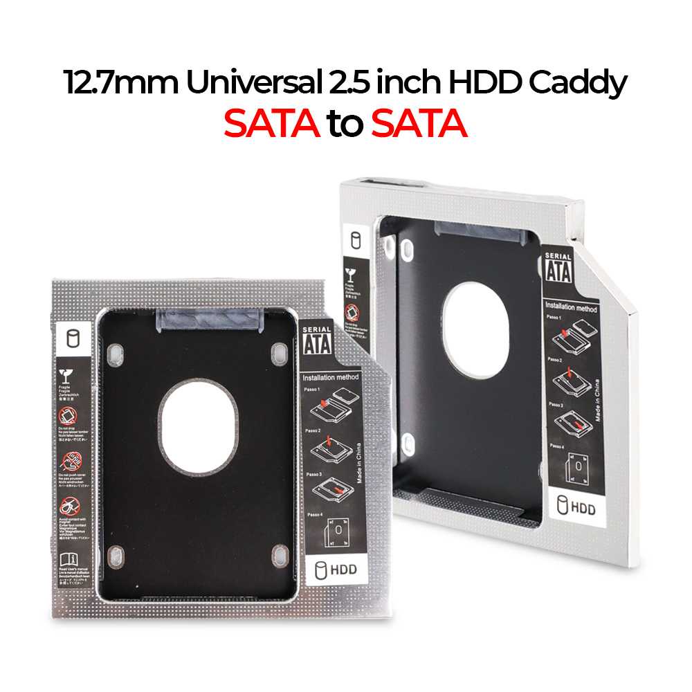 HDD Caddy 12.7mm SATA 3.0 2.5 Inci Hard Disk Drive Kandang SSD Case Kotak untuk Laptop CD-ROM DVD-RO