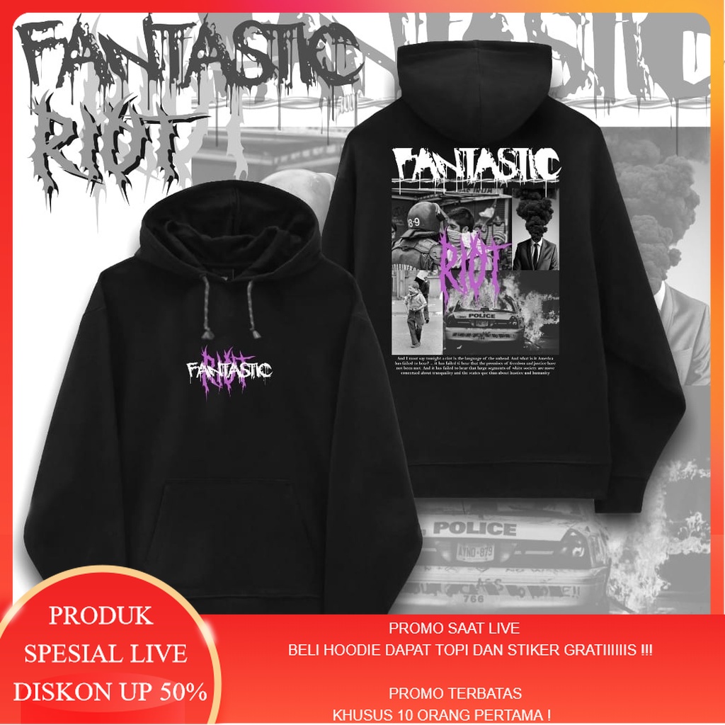 HOODIE FANTASTIC RIOT HOODIE PRIA HOODIE METAL HOODIE RIOT HOODIE MOTOR HOODIE PREMIUM HOODIE VIRAL