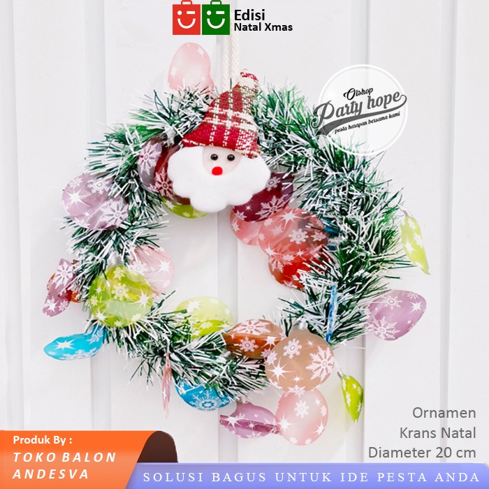 Hiasan Natal Krans Bola / Ornament Natal Ring / Karangan Bunga Natal / dekorasi natal pintu / ring x