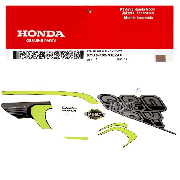 871X0-K93-N10ZAR Stiker Scoopy eSP K93 2017 Hitam Sporty Black Kanan