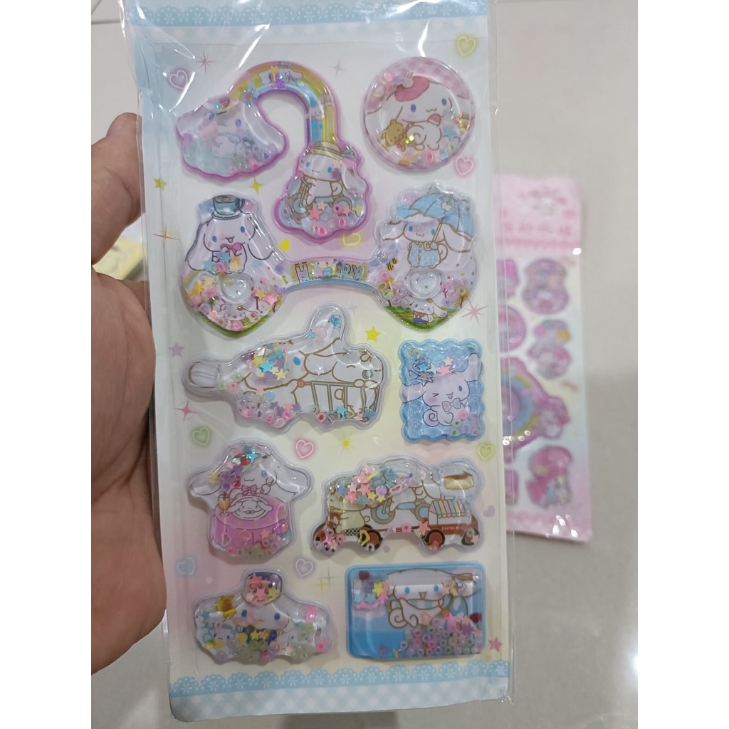 

AL STICKER 3D WATER GLITTER KARAKTER 1 PAPAN SEKITAR 9 - 12 PCS STIKER LUCU CUTE DAN UNIK