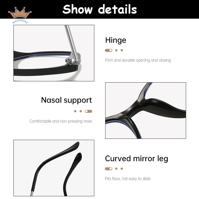 Ultra-ringan Kacamata Tahan Cahaya Biru Kacamata Pengubah Warna Modis Kacamata MK