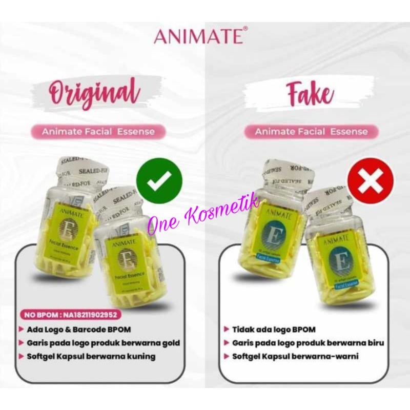Animate Facial Essence isi 60 s Anti Flek Hitam bpom kapsul Serum Wajah / skincare / capsule