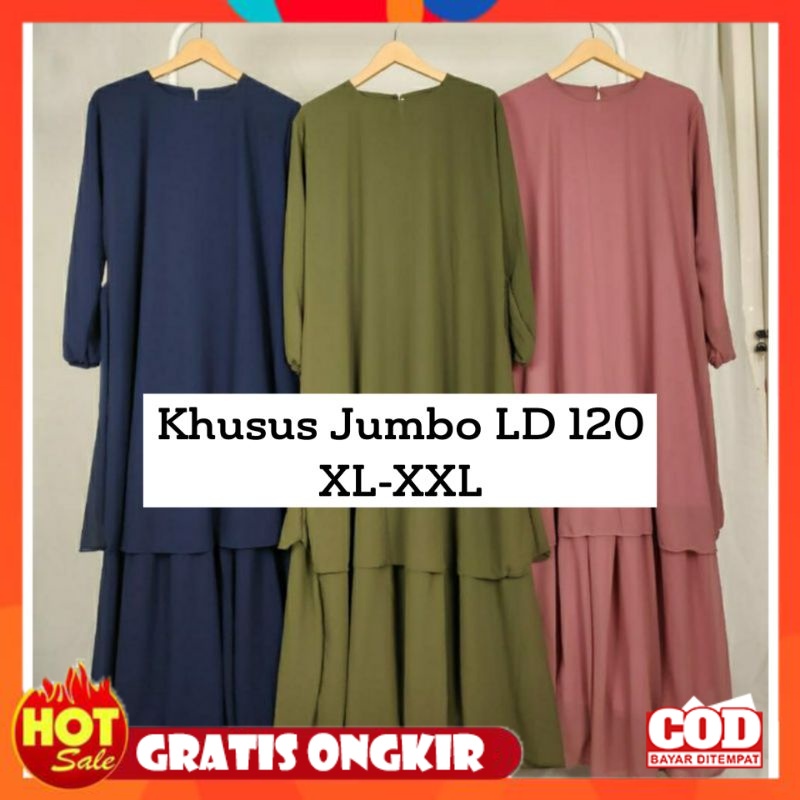 KAIN ADEM HALUS TEBAL / Gamis Malaysia Wanita Jumbo Dress Muslim Model Terbaru