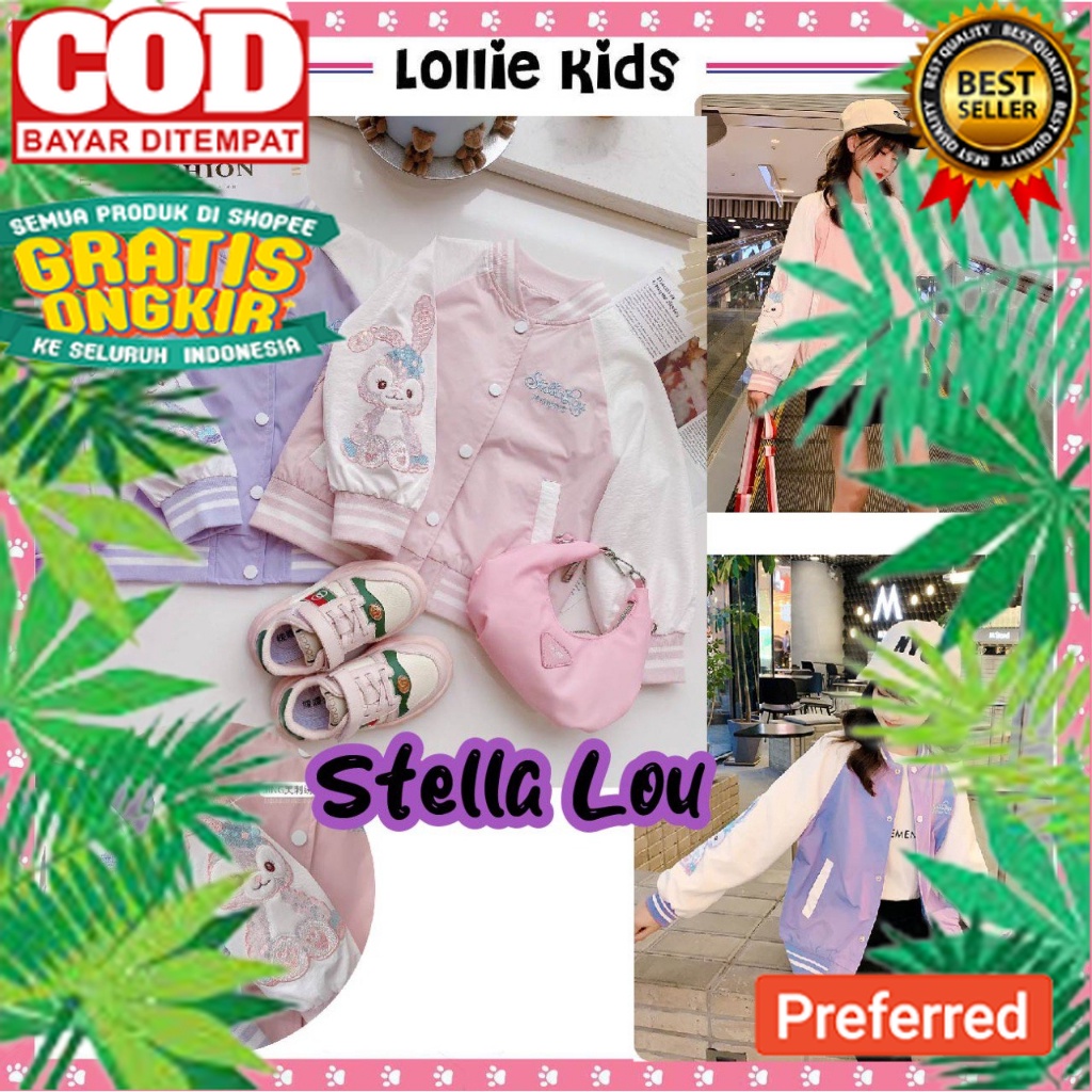 JAKET JALAN ANAK CEWEK COTON PARASUT MODEL KOREA STELLA LOU CUTE / JAKET ANAK PEREMPUAN / MANTEL ANA
