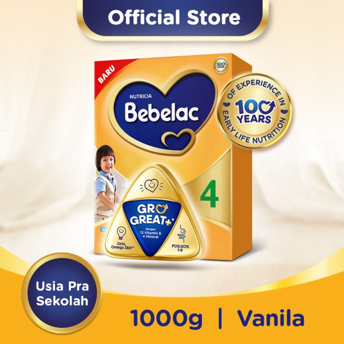 [Big Sale] Bebelac 4 Vanila Susu Bubuk 1000 GR