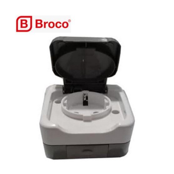 Stopkontak colokan outdoor broco atlantik dengan tutup tempel socket -OLL