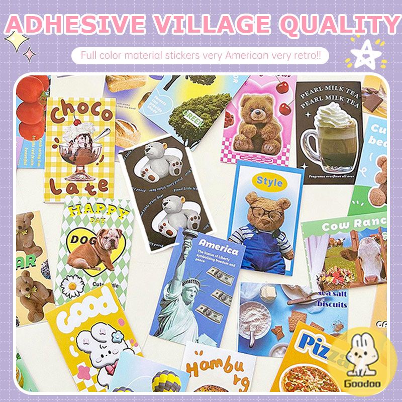 

Stiker Gaya Retro Notebook Mini Dekorasi Bahan DIY-GOO