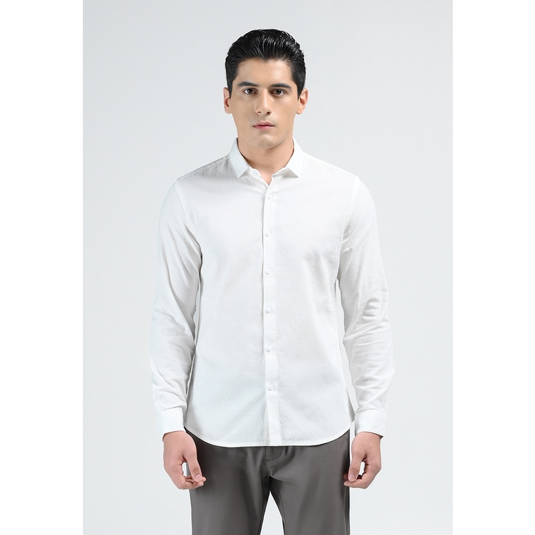 MOC Kemeja Lengan Panjang Pria NINOS-WHITE