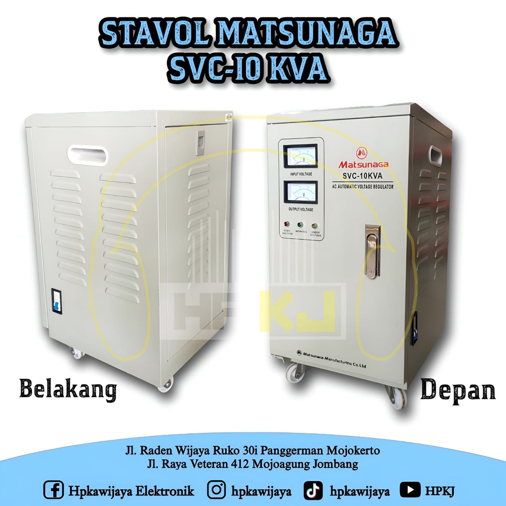 STABILIZER MATSUNAGA 10000 WATT - STAVOL SVC-10KVA - MATSUNAGA 10KVA
