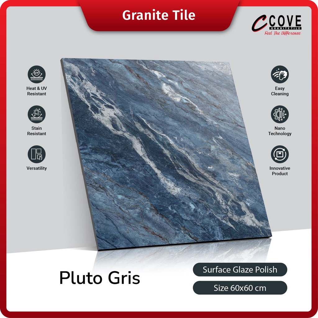 Cove Granite Tile Pluto Gris 60x60 Granit / Kramik Lantai Dinding