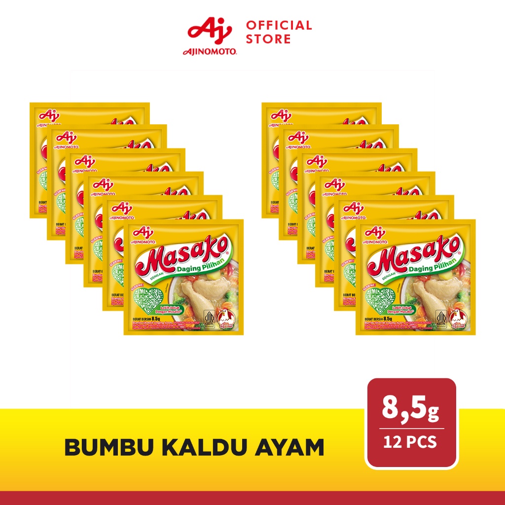 

Masako® Bumbu Kaldu Ayam Penyedap Rasa 8.5g (12 pcs)