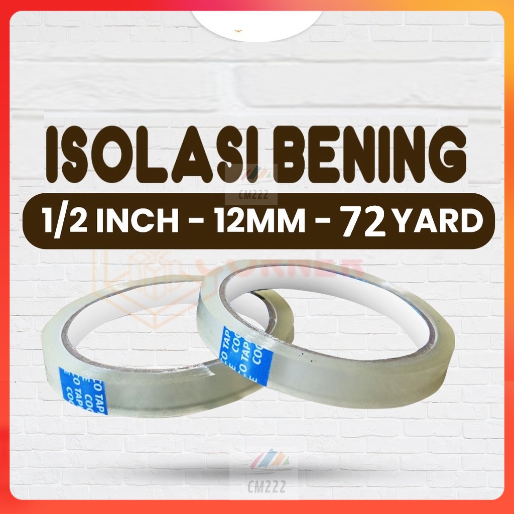 

Lakban Bening 1/2 inch 12mm/Isolasi Bening